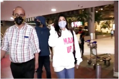 Rhea Chakraborty Spotted at Mumbai Airport Wearing a 'Man Up' Hoodie