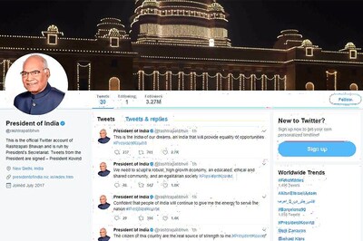 Kovind Takes Over Presidential Twitter Handle