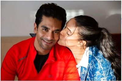 Neha Dhupia Ushers Angad Bedi's Birthday With A Kiss