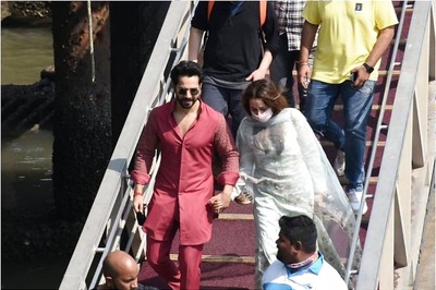 In Pics: Newlyweds Varun Dhawan, Natasha Dalal Walk Hand-in-hand Upon Return from Alibaug