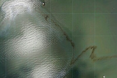 Cleanup Boats On Scene Of Large Gulf Oil Spill Following Ida