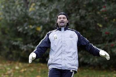 Former Newcastle goalkeeper Pavel Srnicek in induced coma