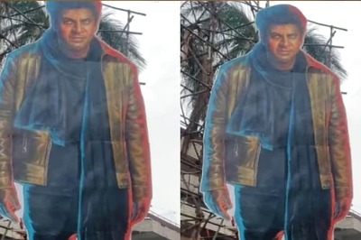 Shiva Rajkumar-starrer Ghost’s 40 Feet Cut-out Poster Unveiled At Bengaluru Theatre