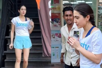 Sara Ali Khan Keeps It Comfy In White Crop Top And Blue Shorts As She Gets Spotted Outside Gym; Watch