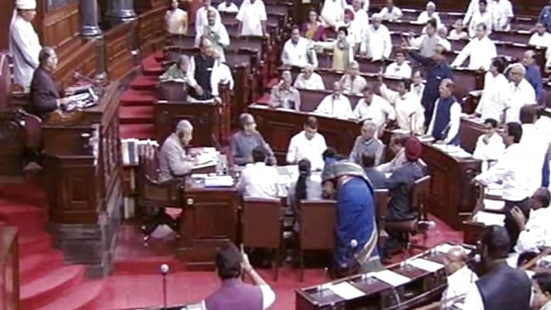 RS Adjourned Thrice Amid SP Protests