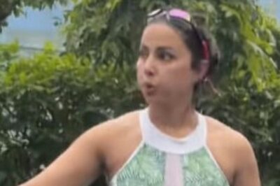 Hina Khan Looks Sizzling in Jungle Print Swimsuit, Enjoys Swimming On Rainy Day; Watch Video