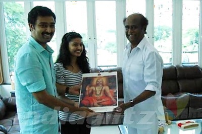 Superstar Rajinikanth meets Sneha - Prasanna
