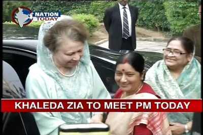 Khaleda Zia arrives in the capital, meets Sushma